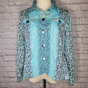 Teal & Black Leopard Print Blazer